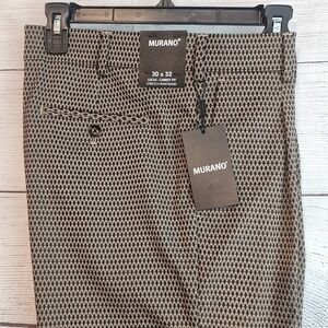 Murano Evan 30x32 Lucas - Carrot Fit Gold & Black Scallop Dress Pants NWT L918